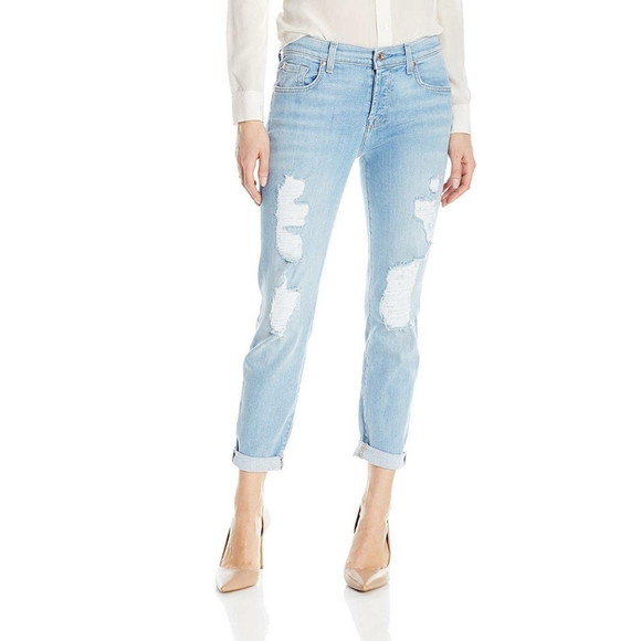 7 For All Mankind Josefina Skinny Boyfriend Jeans - Picture 1 of 10